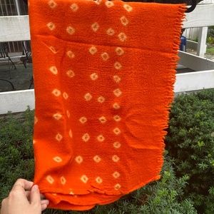 Auntie Oti Wool Shawl/Throw 35"x66" (Orange)